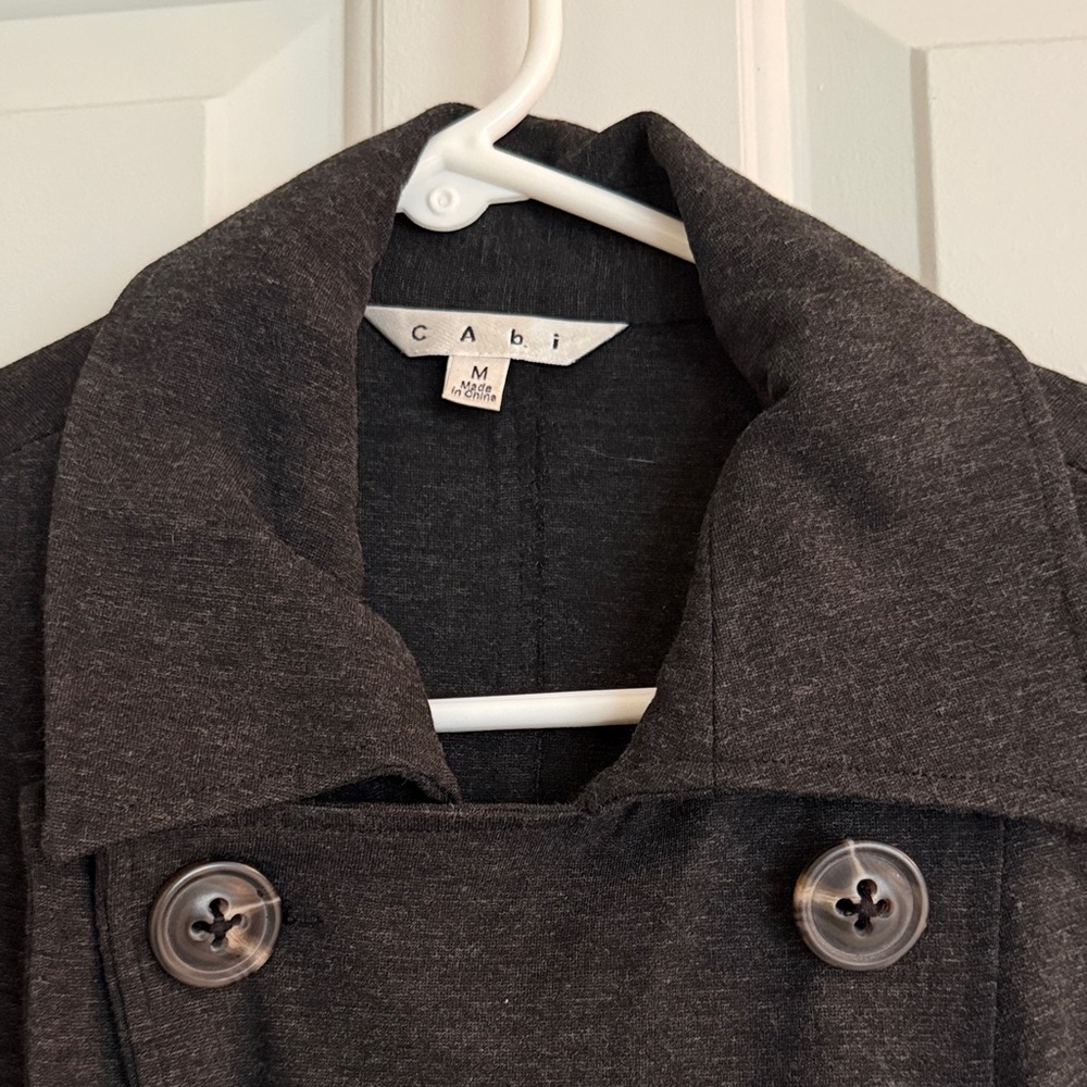 CAbi Women's Charcoal Double-Breasted Trench Coat